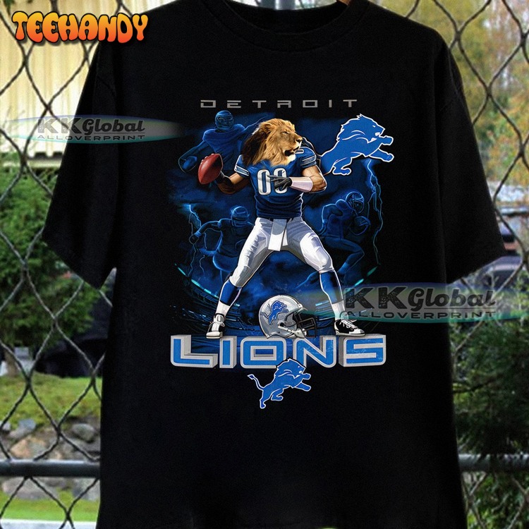 Detroit Lions Vintage Retro 80s Style Football Sweatshirt