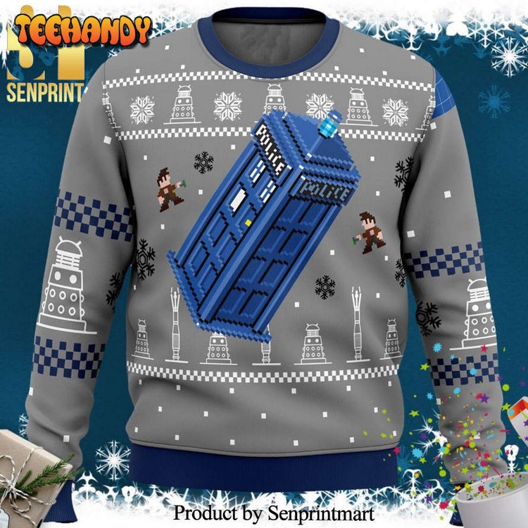 Doctor Who Police Box Knitted Ugly Xmas Sweater