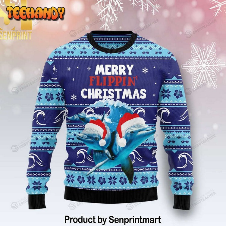 Dolphin Flippin’ Christmas For Christmas Gifts Ugly Xmas Sweater