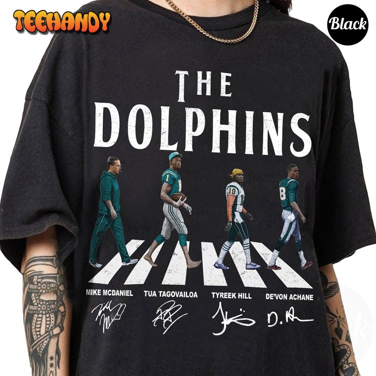 Dolphins Walking Abbey Road Signatures Football Vintage Unisex Sweatshirt