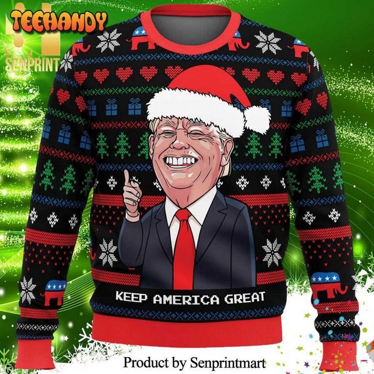 Donald Trump Keep America Great Knitted Ugly Xmas Sweater