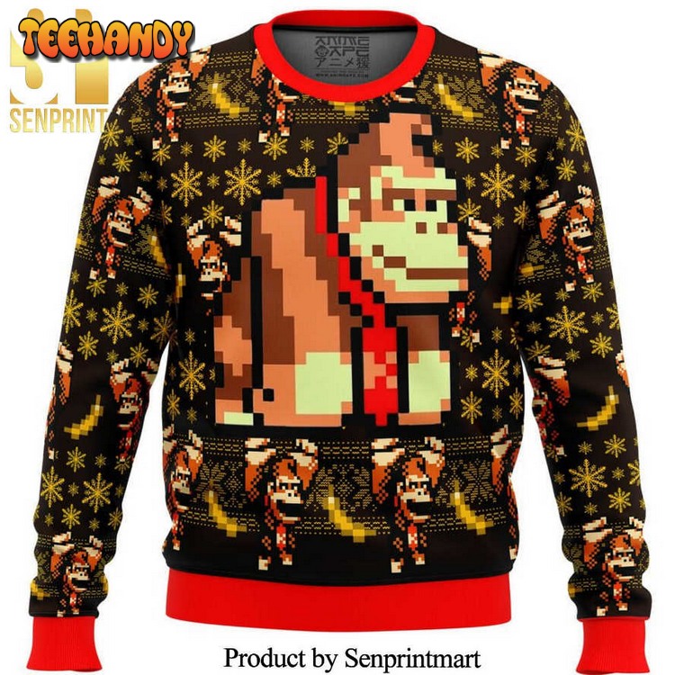 Donkey Kong Sprite Knitted Ugly Xmas Sweater