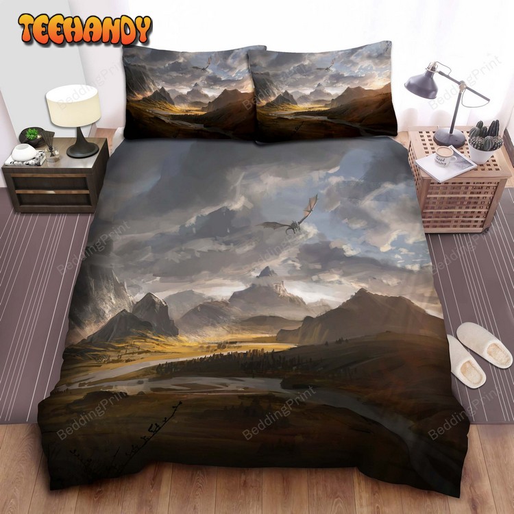 Dragon Flying Over The Valley Bed Sheets Duvet Cover Bed Sets