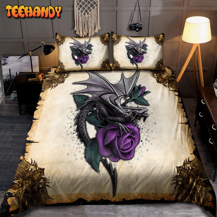 Dragon Roses Bed Sheets Duvet Cover Bedding Sets