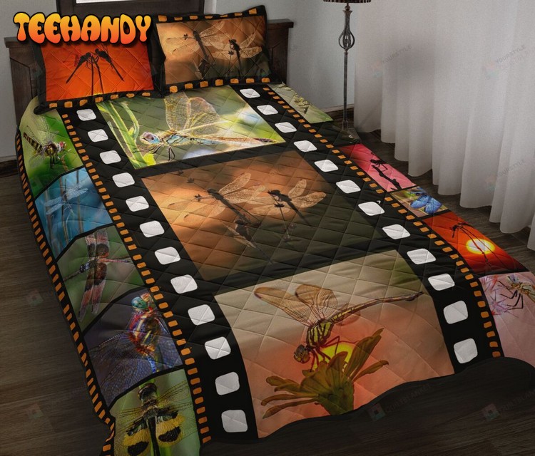 Dragonfly Film Reel Quilt Bedding Set