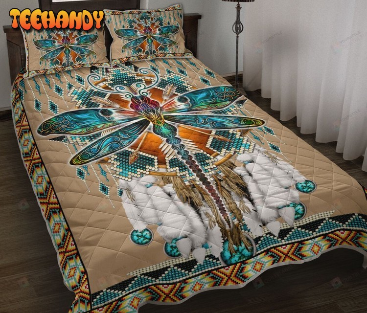 Dragonfly Native American Dreamcatcher Quilt Bedding Set