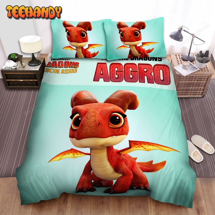 Dragons Rescue Riders Aggro Illustration Spread Duvet Cover Bed Sets