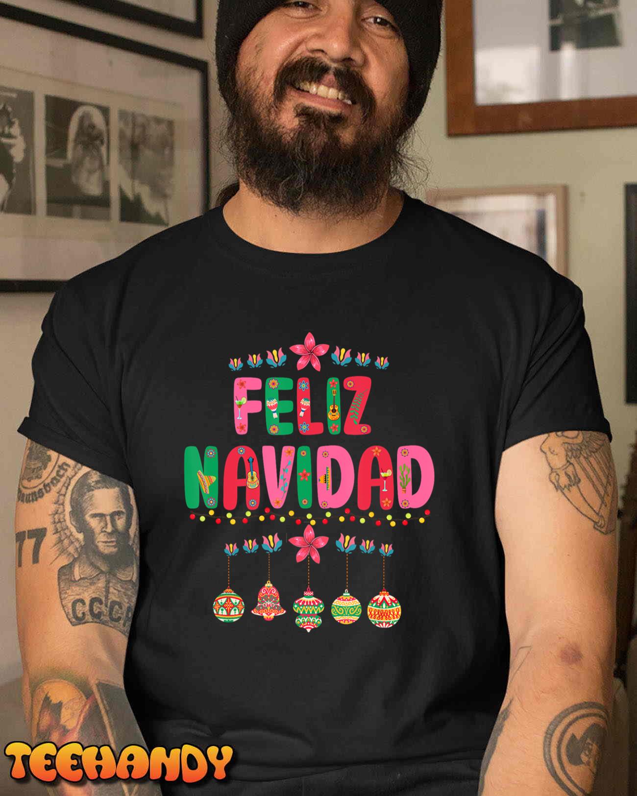 Feliz Navidad Mexican Christmas Funny Xmas Lights Decoration T-Shirt