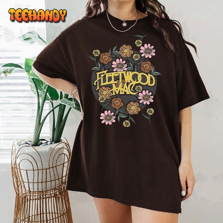 Fleetwood Mac T Shirt, Vintage Floral Retro Band Graphic Shirt