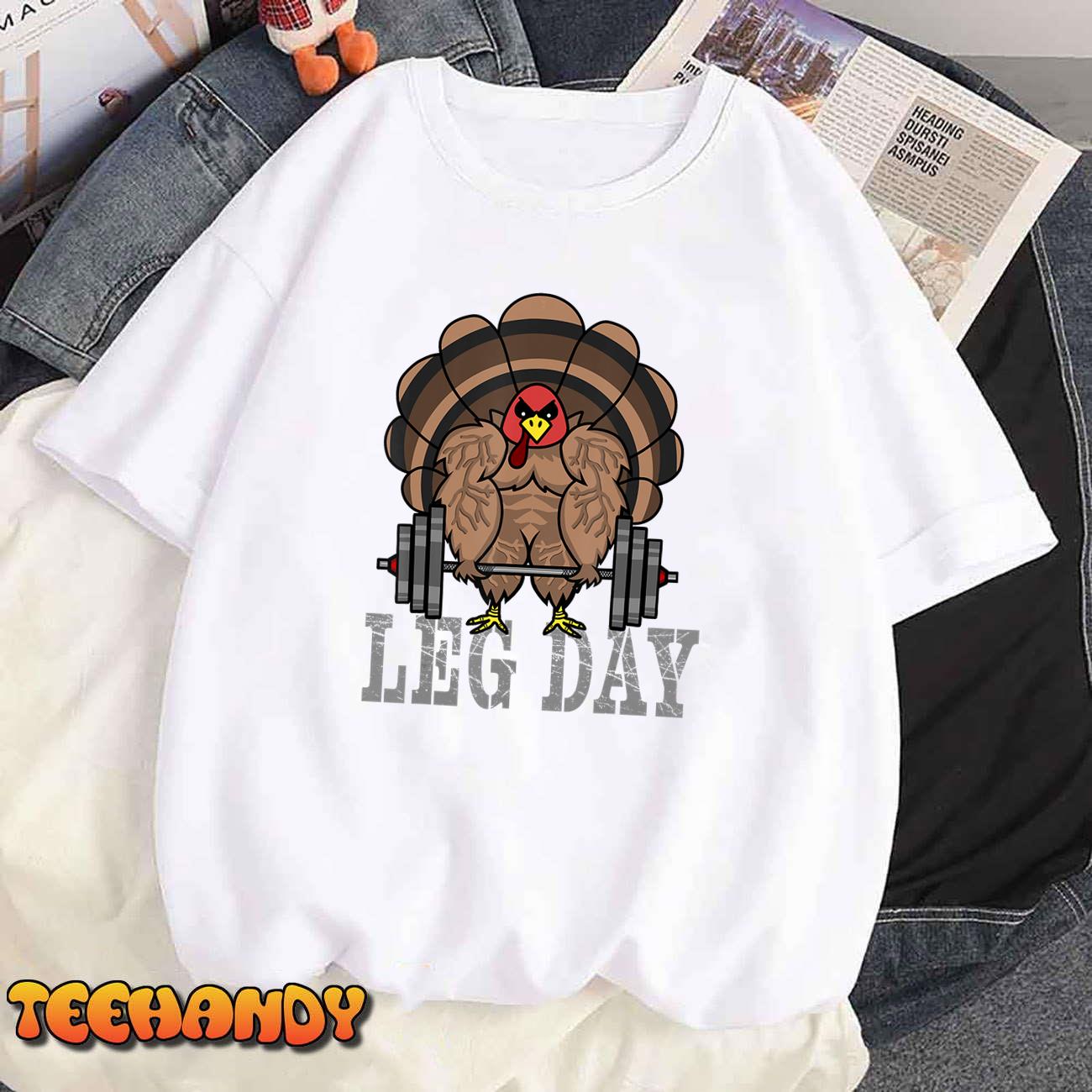 Funny Deadlifting Turkey Thanksgiving Leg Day Deadlift T-Shirt