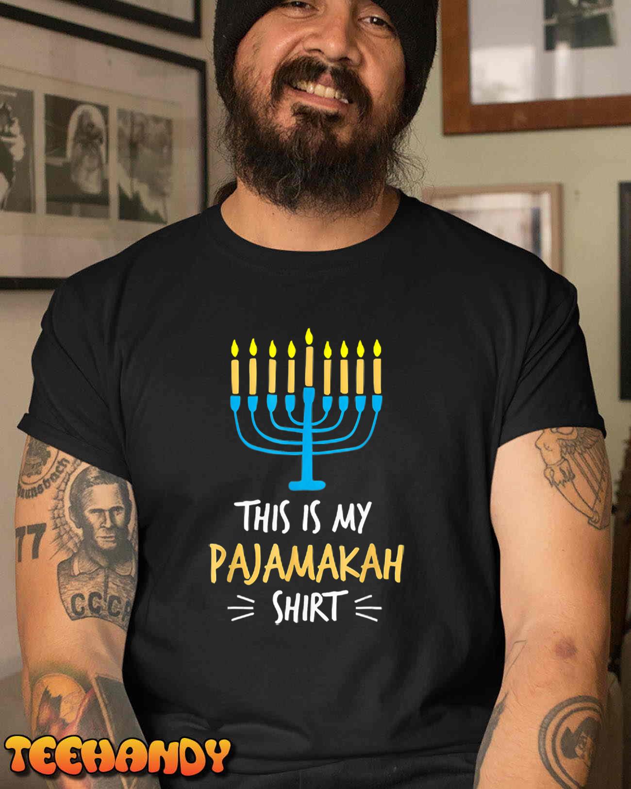 Funny Hanukkah Pajama Shirt – This is My Pajamakah Gifts Tee T-Shirt