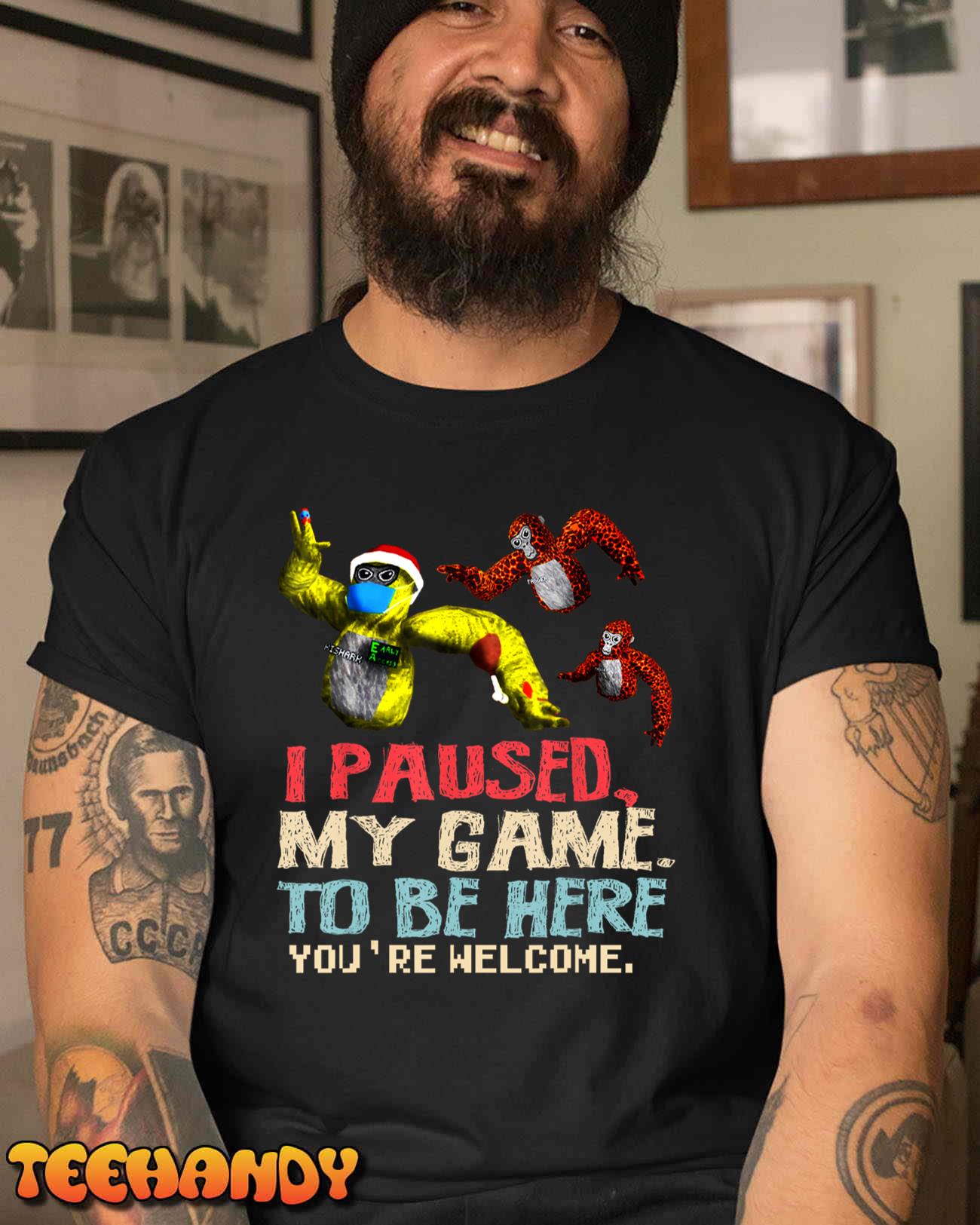 Funny Monke Tag shirt, Gorilla Birthday Decorations VR Gamer T-Shirt