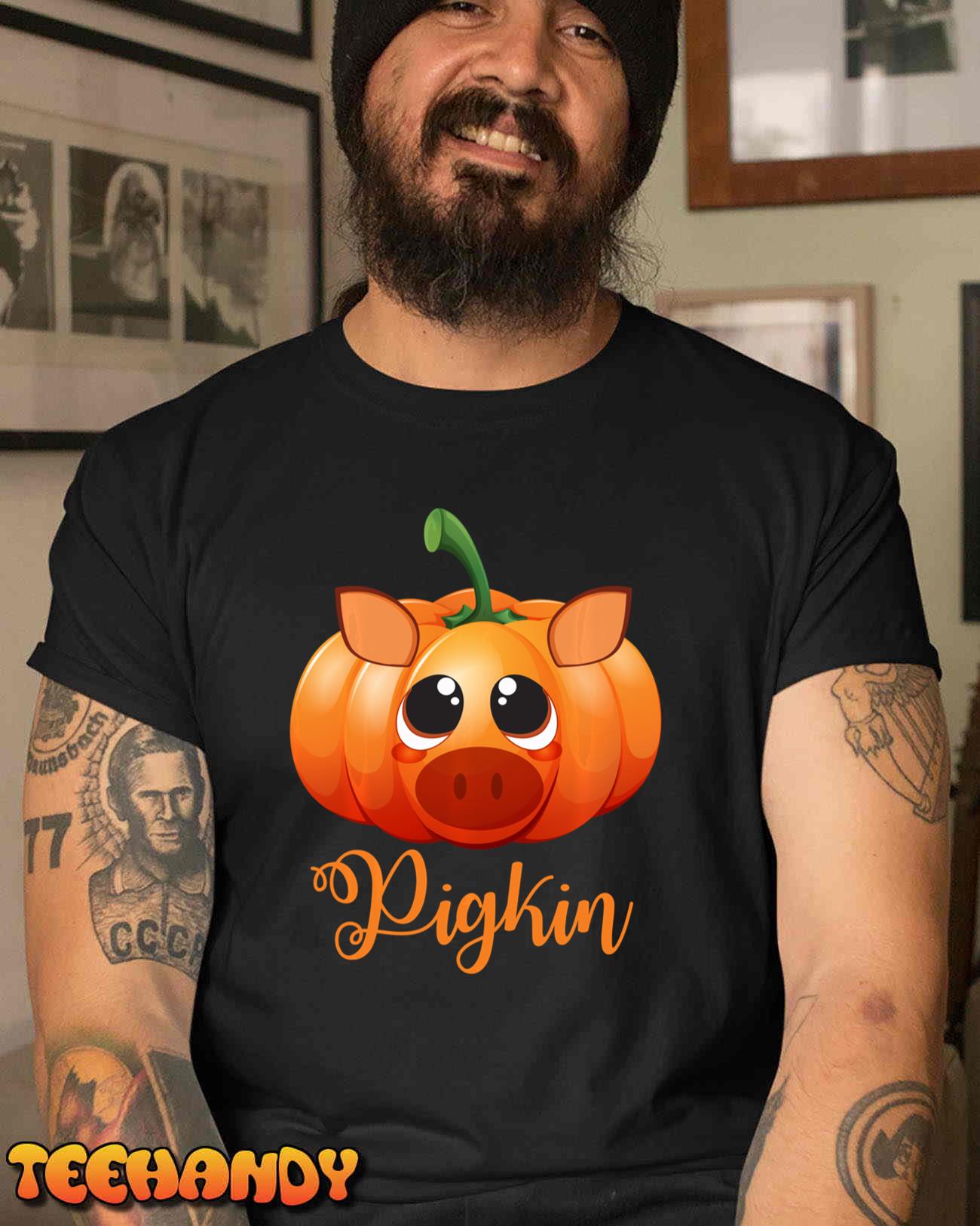 Halloween Fall Pigkin Pig Pumpkin, Thanksgiving Piggy Gifts Long Sleeve T-Shirt