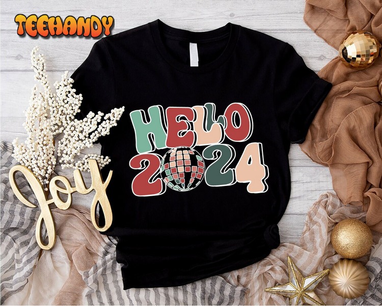 Hello 2024 Shirt, Happy New Year Shirt, Vintage Welcome 2024 Shirt
