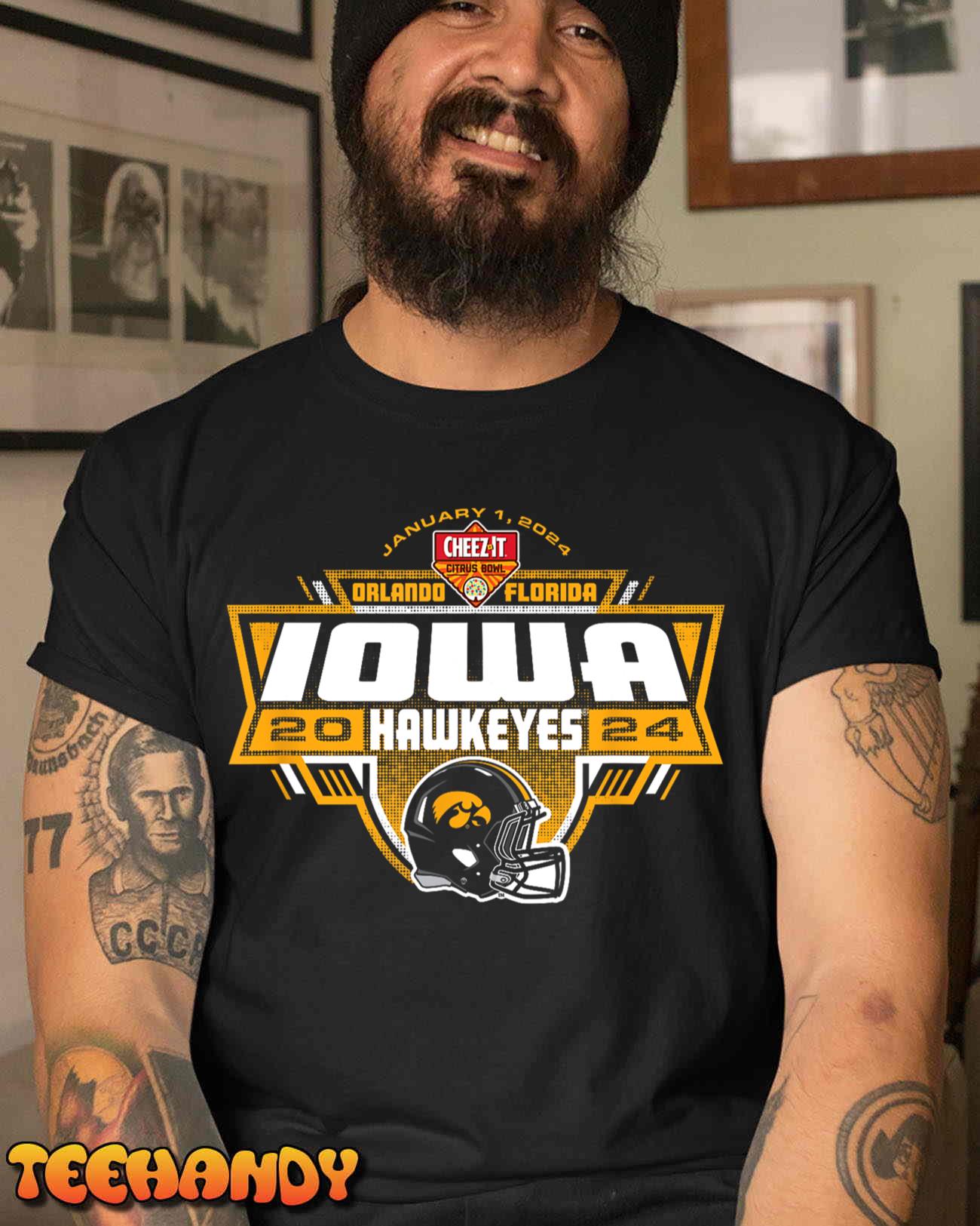 Iowa Hawkeyes Citrus Bowl 2024 Football Vintage Black T-Shirt