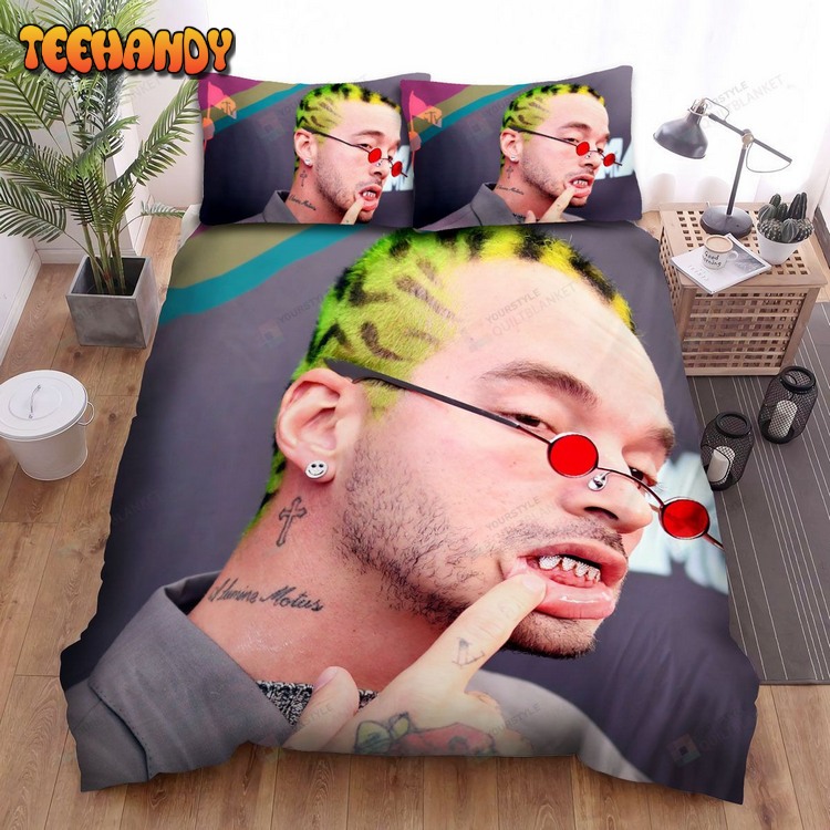 J Balvin Showing Teeth Photo Spread Duvet Cover Bed Sets