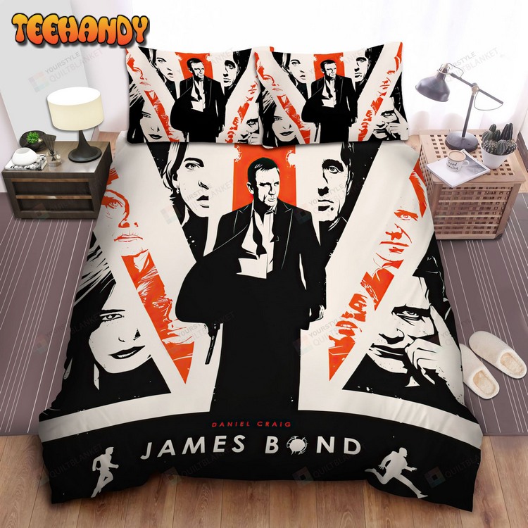 James Bond Daniel Craig Poster Illustration Spectre 007 Bed Sets For Fan