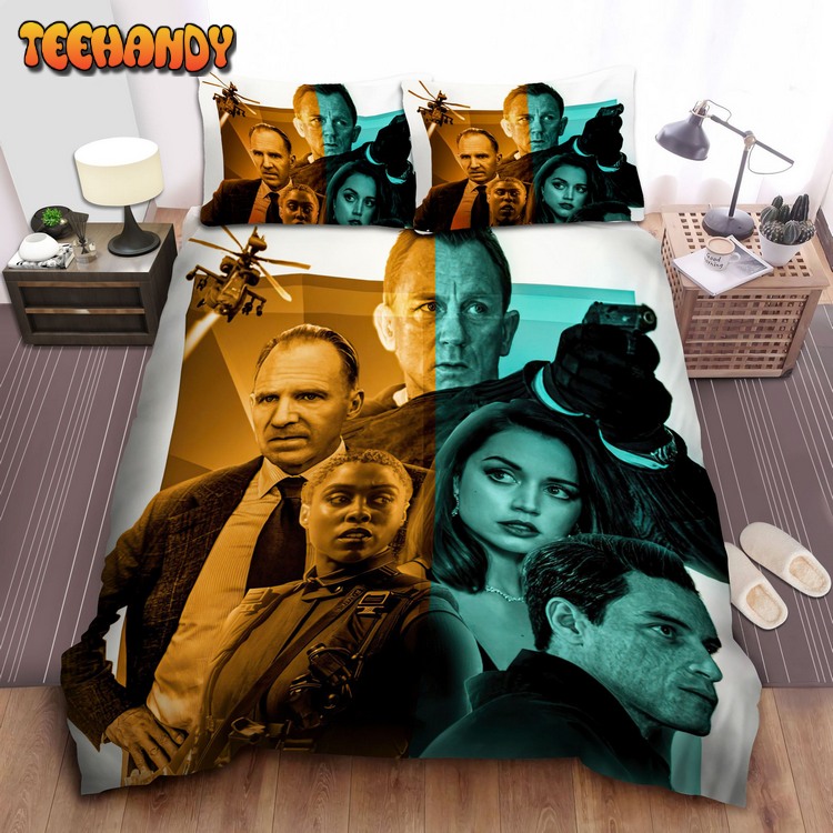 James Bond No Time To Die Poster 2 Color Comforter Bed Sets For Fan