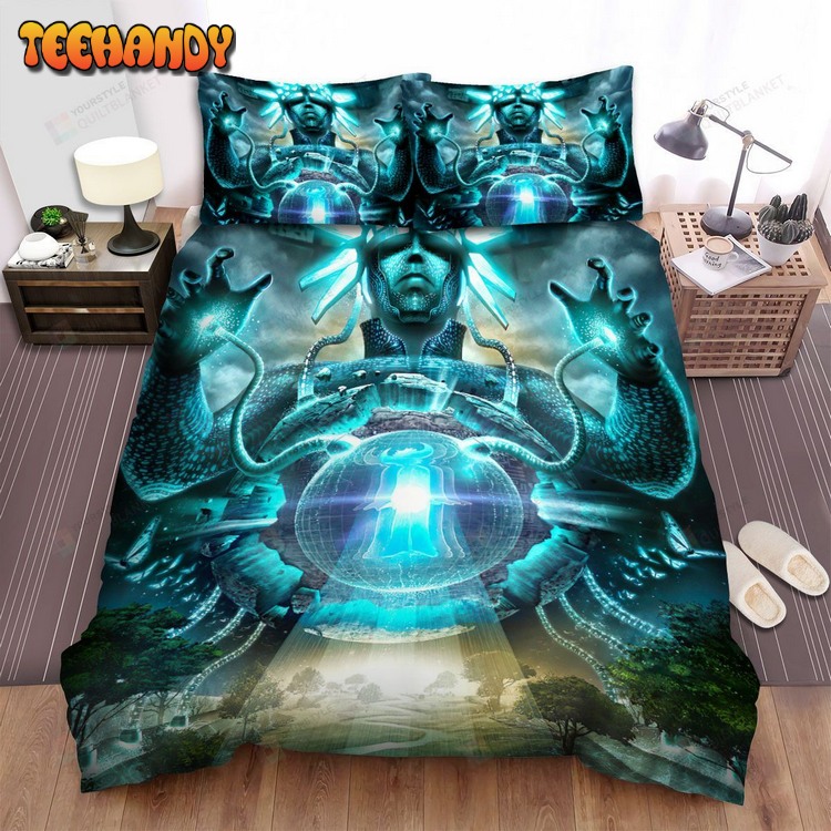 Jamiroquai Band Blue Light Art Spread Comforter Bed Sets For Fan