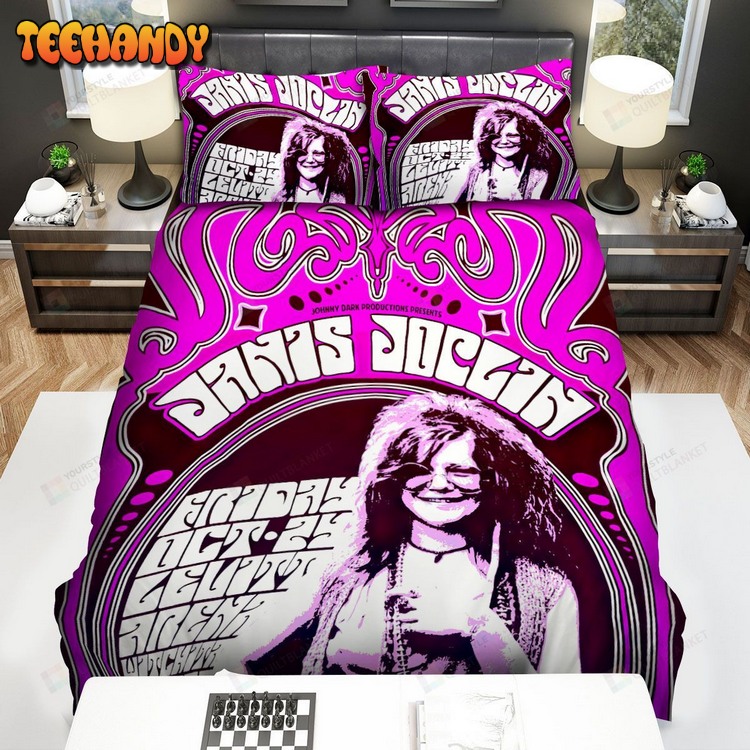 Janis Joplin 1969 Poster Bed Sheets Spread Comforter Bed Sets For Fan