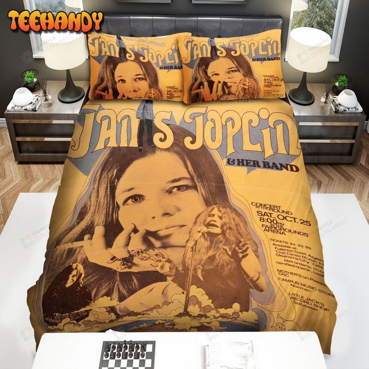 Janis Joplin And Her Band Poster Bed Sets For Fan