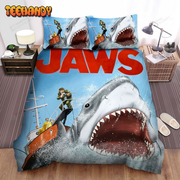 Jaws Fight With Sharks Bed Sheets Duvet Cover Bed Sets For Fan