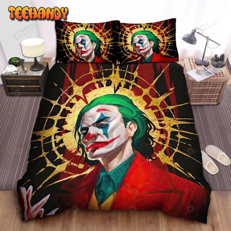 Joaquin Phoenix In Joker Character Portrait Painting Bed Sets For Fan