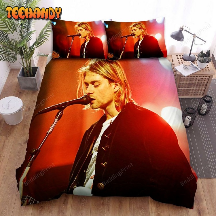 Kurt Cobain Performing On Stage Photo Bed Sets For Fan