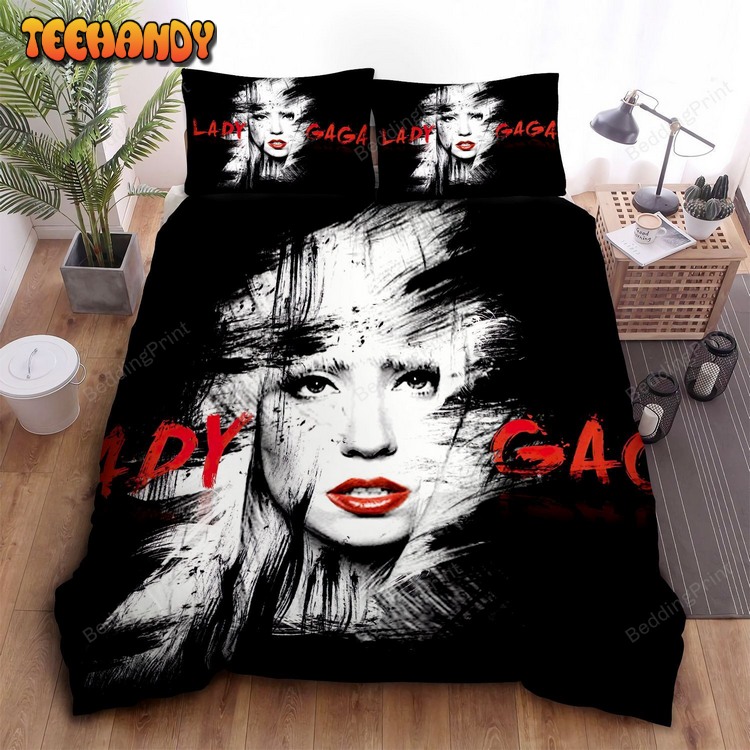 Lady Gaga In Black and White Bed Sets For Fan