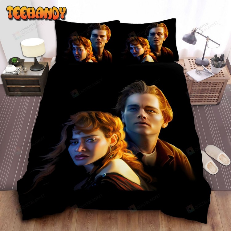 Leonardo Dicaprio And Kate Winslet Illustration From Titanic Film Bed Sets For Fan