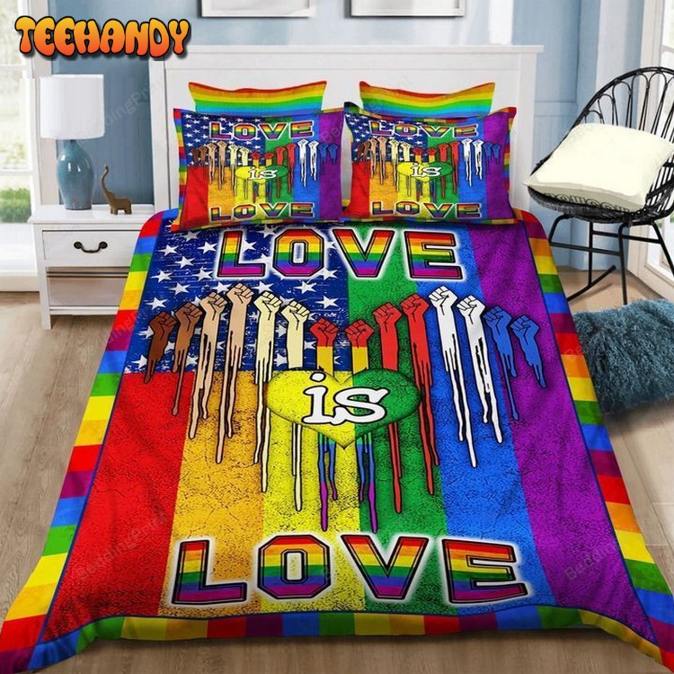 Lgbtq Flag Love Is Love Lgbt Stand Rainbow Pride Bed Sets For Fan