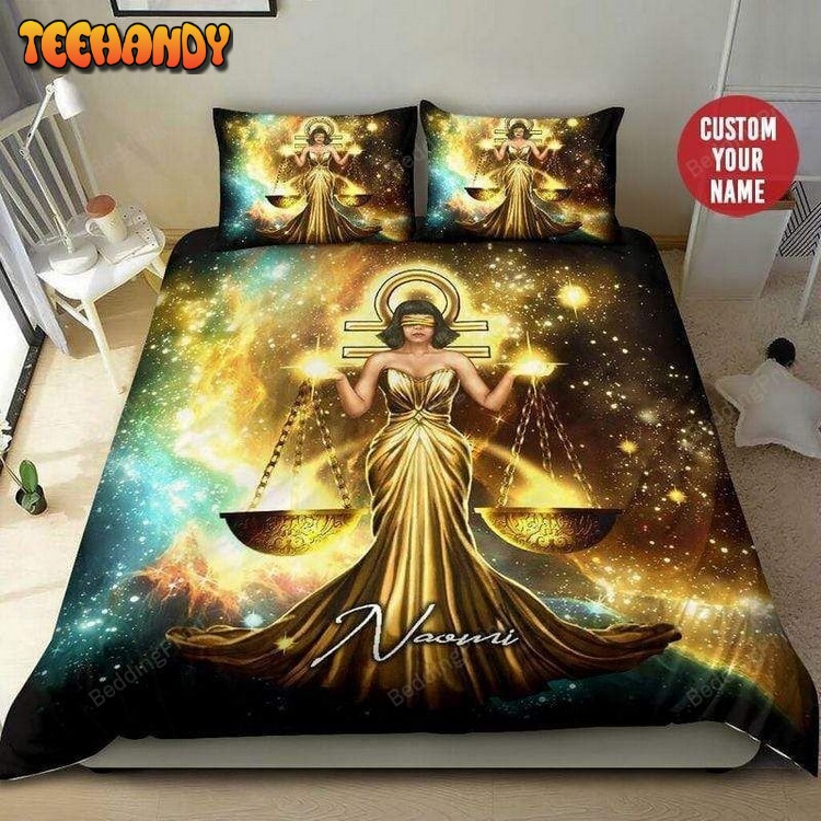 Libra Girl Zodiac Sign Personalized Custom Name Bed Sets For Fan