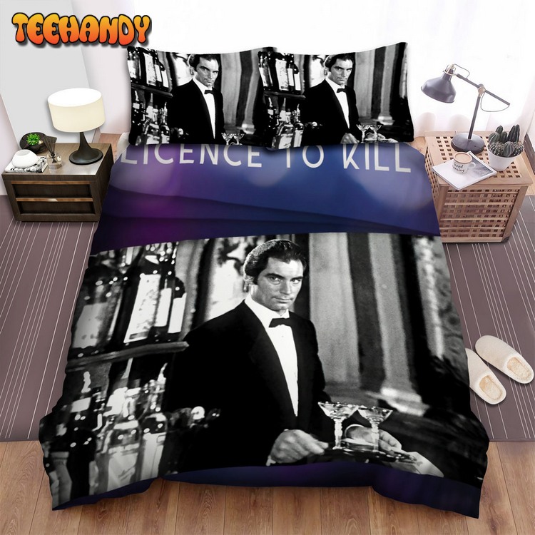 License To Kill Movie Black And White Poster Bed Sets For Fan