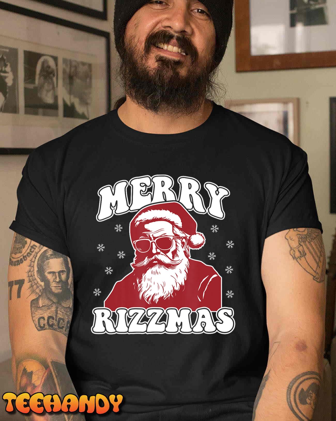 Merry Rizzmas Funny Christmas Rizz Santa Claus Rizzler T-Shirt