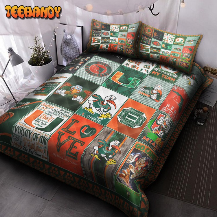 Miami Hurricanes V1 Quilt Bed Sets For Fan