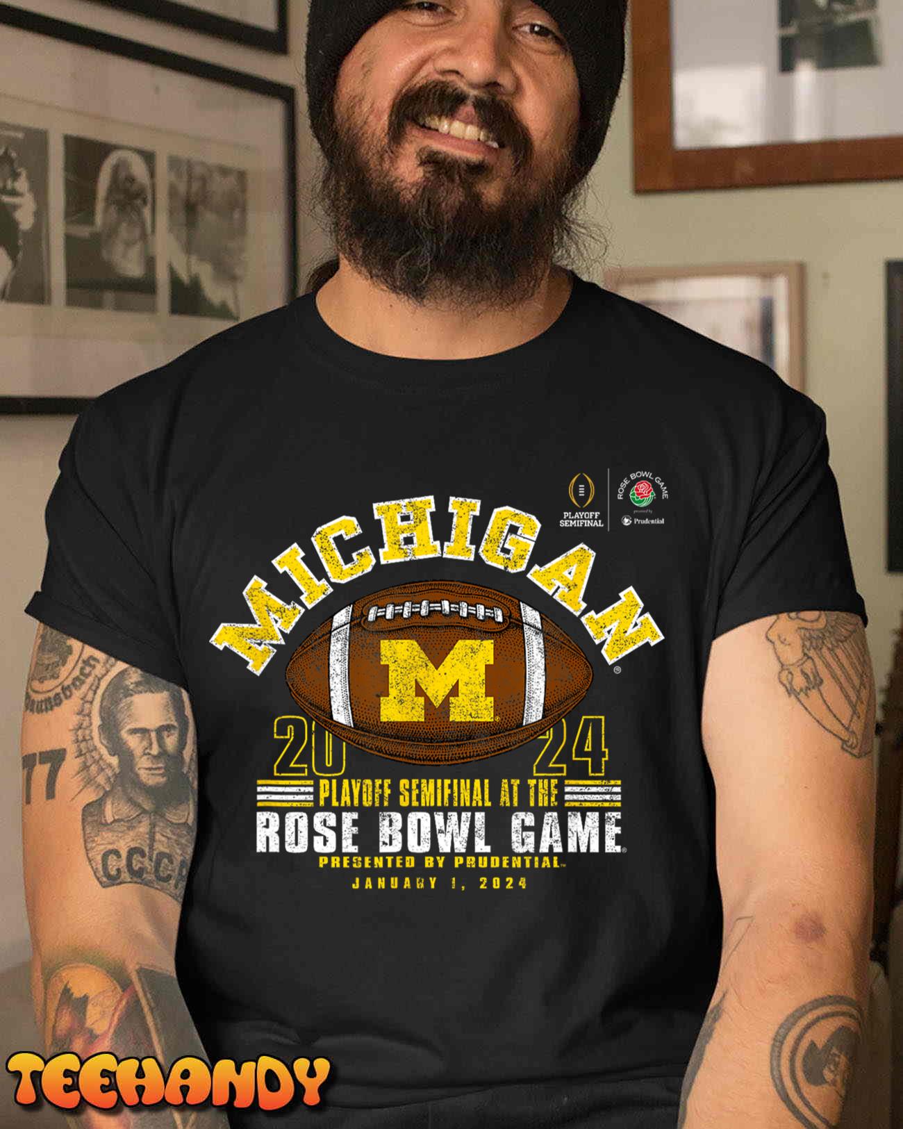 Michigan Wolverines Rose Bowl 2024 CFP Semi Football Vintage T-Shirt