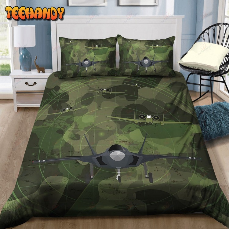 Military Army Camo Airplane Bed Sets For Fan