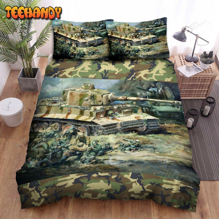 Military Weapon In Ww2, Tiger Tank 1943 Nazi German Tank Bed Sets For Fan