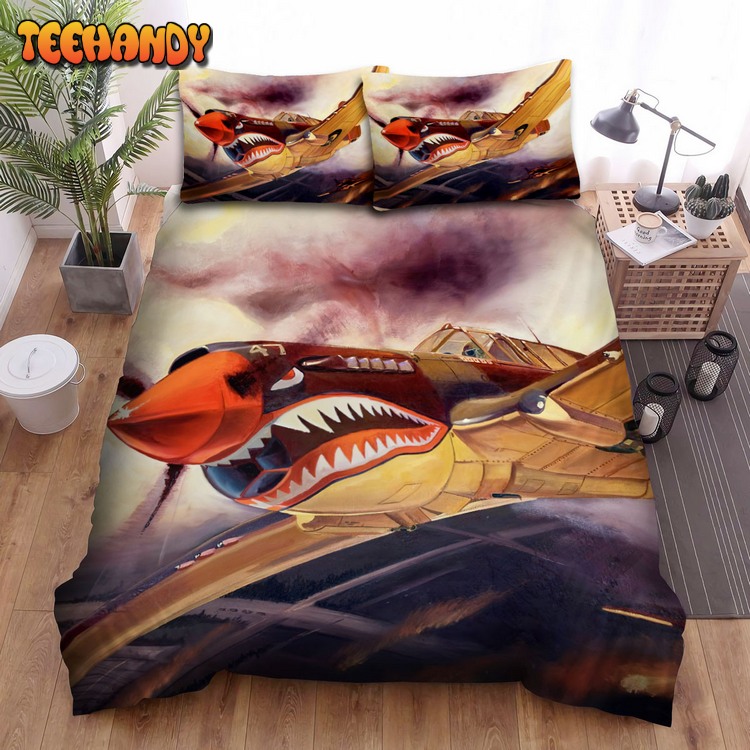 Military Weapon Ww2 Us Plane Art – P-40 Warhawk Poster Bed Sets For Fan