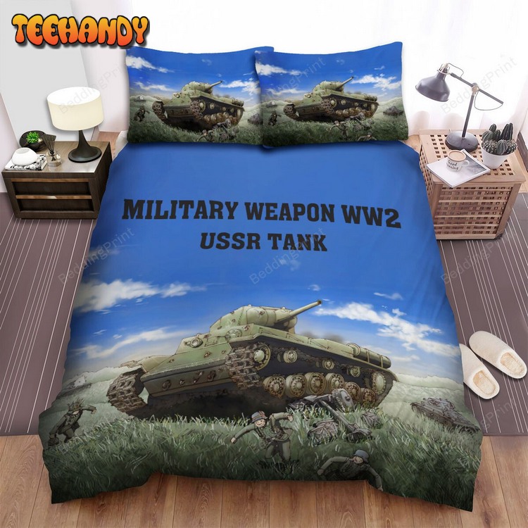 Military Weapon Ww2. Ussr Tank Kv2 Tank Cartoon Bed Sets For Fan