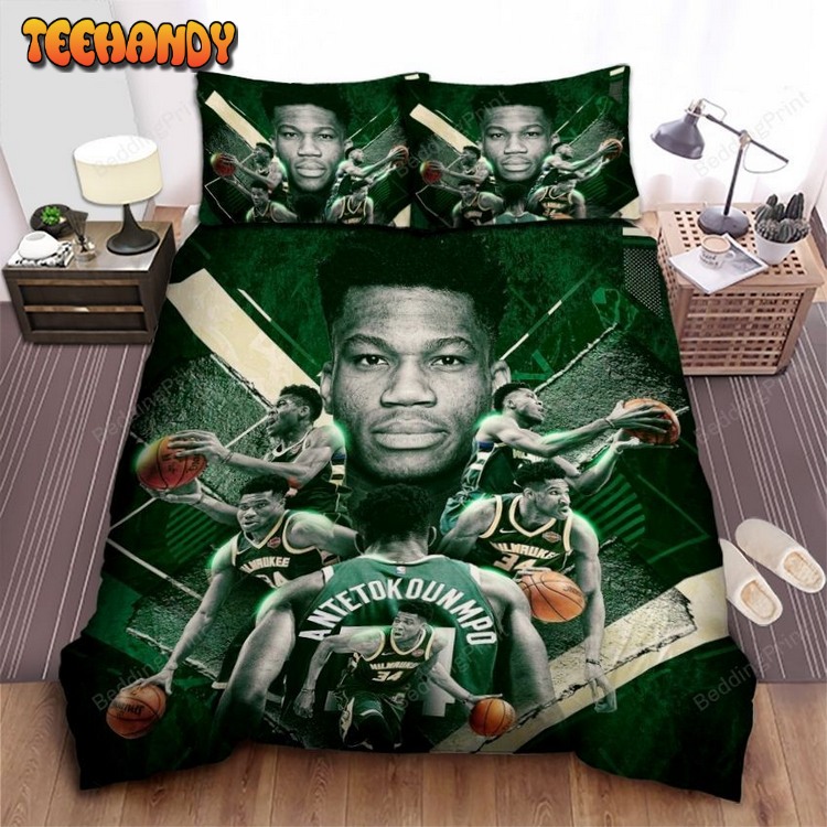 Milwaukee Bucks Giannis Antetokounmpo Photograph Collage Bed Sets