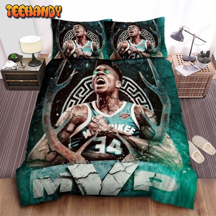 Milwaukee Bucks Giannis Antetokounmpo Showing Strength Artwork Bed Sets