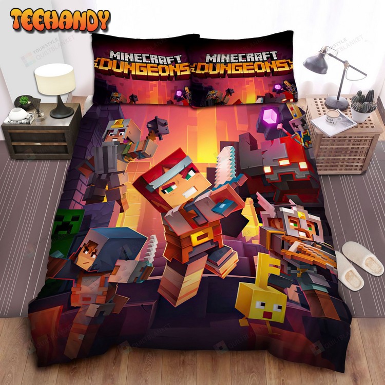 Minecraft Dungeons Bed Sheets Duvet Cover Bedding Sets