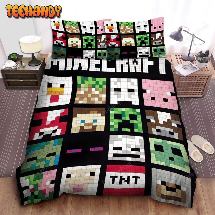 Minecraft In 2d Cubes Art Bed Sets For Fan