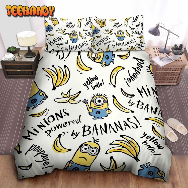 Minion In Despicable Me, Minions Powered By Bananas Bed Sets For Fan