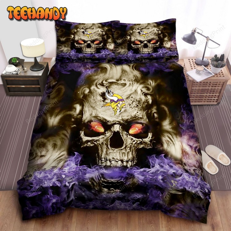 Minnesota Vikings Skull Bed Sets For Fan