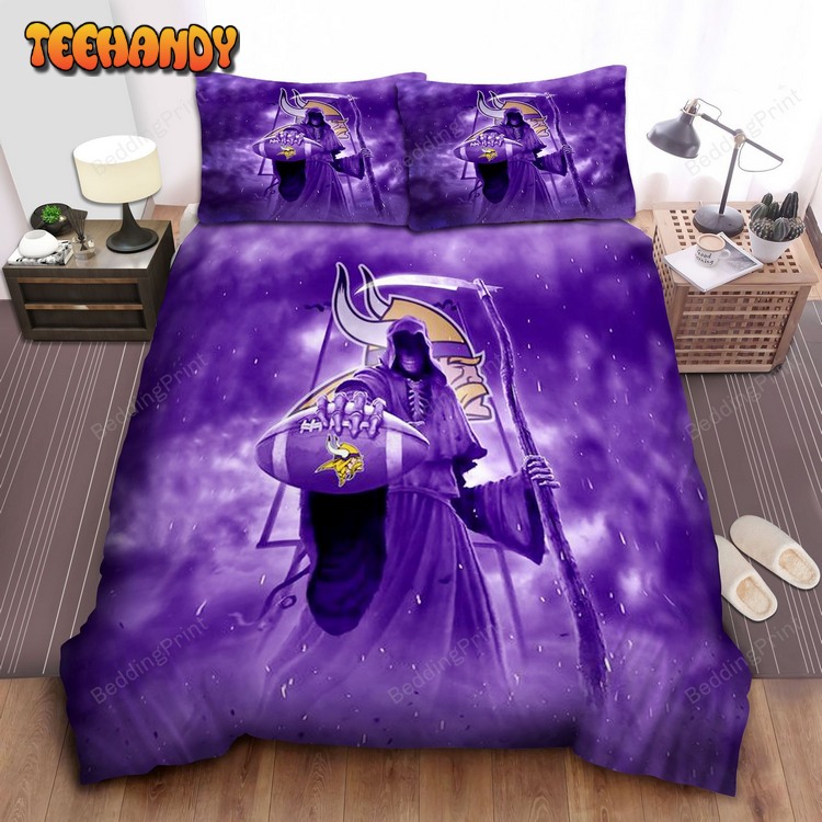 Minnesota Vikings Skull v3 Bed Sets For Fan