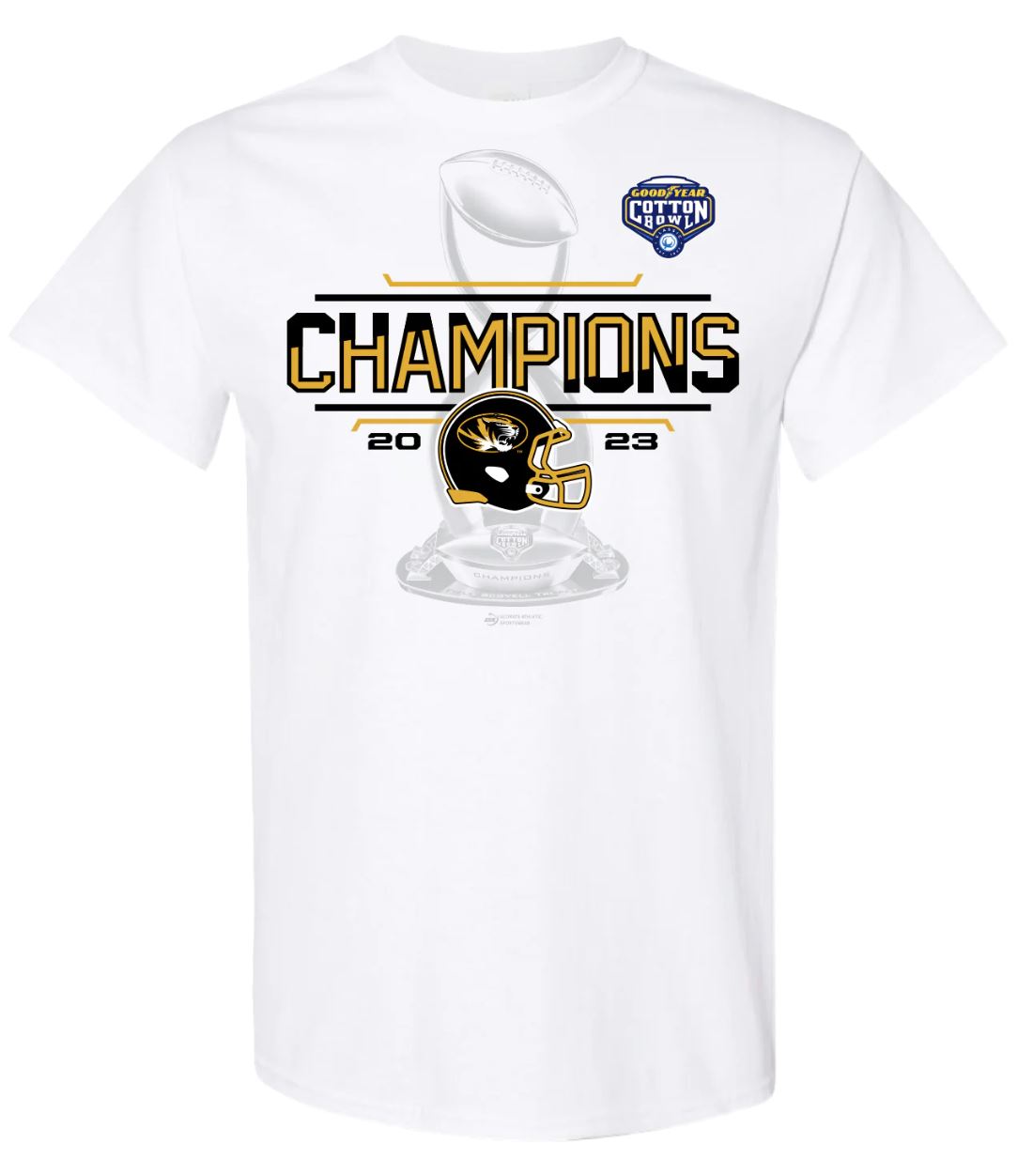 Mizzou Tigers Victory Locker Room 2023 Cotton Bowl Champions T-Shirt