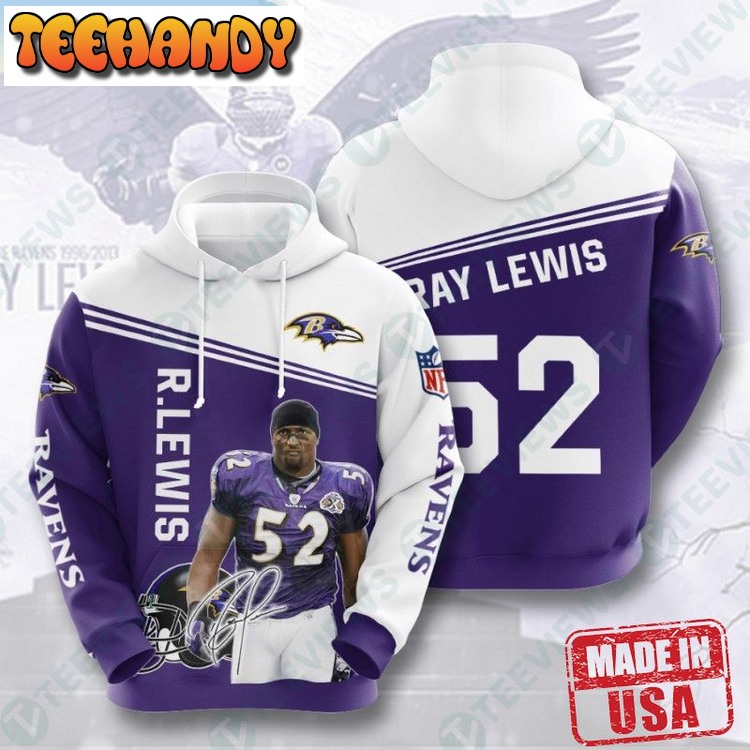 Nfl Baltimore Ravens Ray Lewis 3D Graphic Hoodies