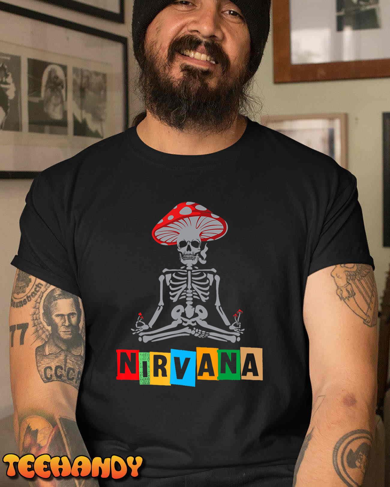 nirvana skeleton yoga meditation T-Shirt